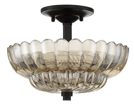 Willa Arlo Interiors Milardo 3-Light 11.75'' Unique/Statement Bowl Semi Flush Mount | Wayfair Pottery Place, Flushmount Ceiling Lights, Quoizel Lighting, Semi Flush Lighting, Semi Flush Ceiling Lights, Semi Flush Mount Lighting, Kelly Clarkson, Candelabra Bulbs, Flush Ceiling Lights