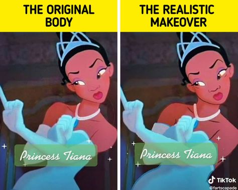 An Artist Portrays Disney Princesses With Realistic Body Shapes Disney Characters In Real Life, Realistic Disney Princess, Meg Hercules, Belle And Adam, Body Makeover, Arabian Princess, Enchanted Kingdom, Prince Eric, Walt Disney Animation