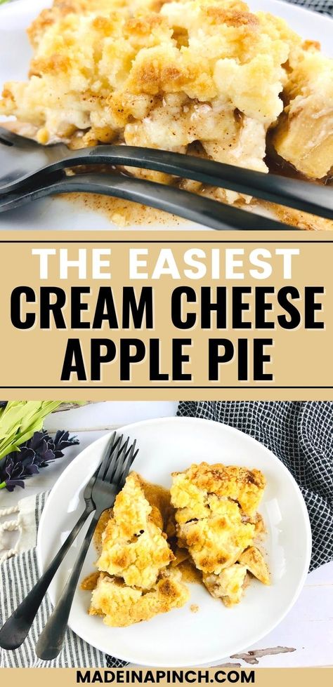 Apple Cream Cheese Pie Recipe, Easy Apple Cream Cheese Desserts, Apple Dessert With Cream Cheese, Cream Cheese Apple Crisp, Cream Cheese And Apple Pie Filling, Apple And Cream Cheese Recipes, Cream Cheese Apple Pie Recipe, Apple Cream Cheese Dessert, Apple Pie With Cream Cheese