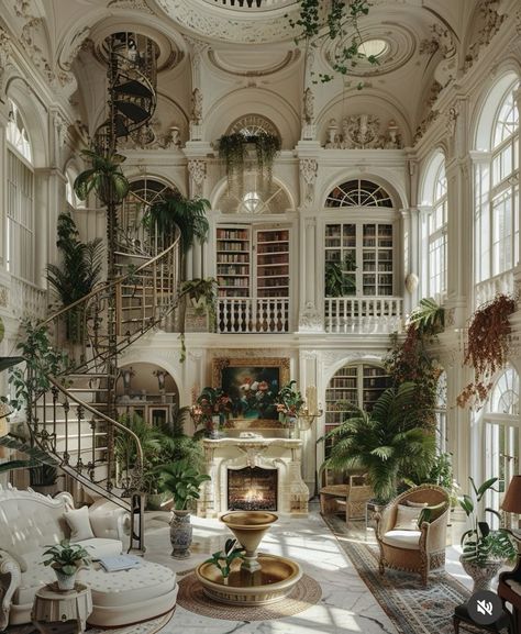 Aesthetic House Ideas Exterior, Old Italian Villa, French House Interior, Modern English Country Decor, Outside Of House, Classical Home, Art Nouveau House, Lots Of Plants, Dream Life House