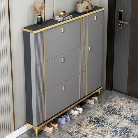 Modern Simplicity Tipping Shoe Cabinet Dorm Large-capacity Porch Multifunctional Cabinets Shoes Rack Storage Cabinet Furniture L - AliExpress Rak Kasut, Shoe Cabinet Entryway, European Style Homes, Shoes Rack, Nordic Living Room, Entry Hallway, Hallway Storage, Rack Storage, Multifunctional Furniture