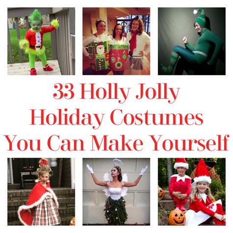 33 Holly Jolly Holiday Costumes You Can Make Yourself Diy Rudolph Costume For Kids, Kids Christmas Character Costumes Diy, Jovie Elf Costume Diy, Christmas Parade Costume Ideas, Easy Christmas Costumes Diy, Diy Christmas Movie Costumes, Holiday Costume Ideas Christmas, Dress Like A Christmas Character, Diy Rudolph Costume