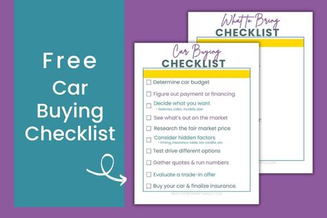 This free buying a car checklist will ease your mind, help you avoid mistakes, and get you a better deal. Download it now! Car Checklist, Veterans Discounts, Ease Your Mind, Buying A Car, Debt Tracker, Tax Credits, Stop Light, Car Loans, Lists To Make