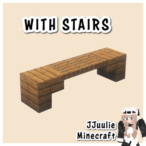 Minecraft Bench Design, Bench Minecraft, Minecraft Bench, Minecraft Park, Bench Design, 100 Day Challenge, Days Challenge, Minecraft Pe, Bench Designs