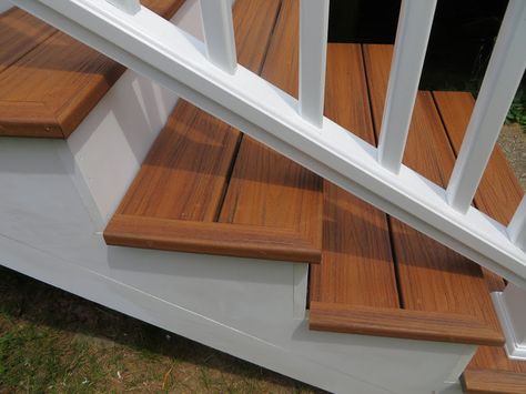 Composite Step Questions - Page 2 - Decks & Fencing - Contractor Talk Trex Deck Stairs, Composite Deck Stairs, Composite Decking Steps, Trex Stairs, Building Deck, Deck Stair Railing, Stairs Colours, House Improvement, Open Stairs