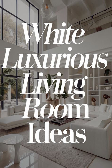 Explore these stunning white luxurious living room ideas for inspiration on creating a chic and elegant space in your home. From plush white furniture to exquisite decor accents, discover the perfect design elements to achieve a sophisticated living room look. Whether you prefer a modern minimalist style or a more classic and timeless aesthetic, these ideas will help you elevate your living space to new levels of luxury. Take your interior decorating to the next level with these gorgeous design Elegant Modern Decor, White Sofa With Rug, White Walls Interior Design, White Sofa Living Room Decor, White Sectional Living Room Ideas, White Classic Living Room, White Lounge Ideas, White Living Rooms Ideas, White Wall Living Room Ideas