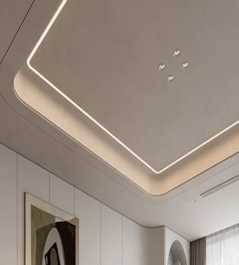 Curved Ceiling Bedroom, Curve Ceiling Design, False Ceiling Bedroom Modern, Peripheral False Ceiling, Curved False Ceiling, Lobby Ceiling Design Modern, Lobby Ceiling Design, Plaster Ceiling Design, False Ceiling Designs