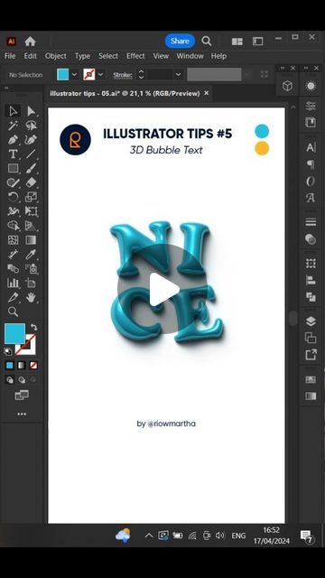 234 likes, 10 comments - riowmartha el April 17, 2024: "Illustrator Tips & Tricks: How to make 3D bubble text effects using Adobe Illustrator What do you think? Leave your comment below 👇 🔵 Save it for later & share it with your friends! 🔵 #texteffects #bubbletext #dopedesign #theddod #3dtext #balloonart #typography #illustratortips #illustratordaily #adobeillustratortutorial #adobeillustrator #desaingrafis #belajaradobeillustrator #belajardesain #graphicdesign #graphicdesigner #designtren Illustrator Tips, Adobe Illustrator Tutorials, 3d Text, Balloon Art, Tips Tricks, Text Effects, Adobe Illustrator, You Think, Illustrator