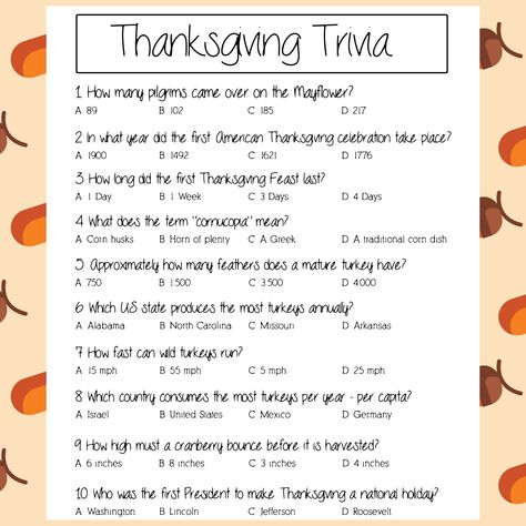 Printable Trivia Thanksgiving Games Thanksgiving Games For Nursing Home, Thanksgiving Trivia Printable Free, Thanksgiving Games For Adults Free, Thanksgiving Trivia Game Free Printable, Thanksgiving Questions For Adults, Thanksgiving Games For Adults Funny, Thanksgiving Trivia For Kids, Thanksgiving Trivia Game, Thanksgiving Trivia Printable