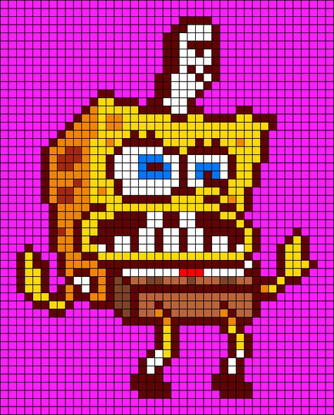 Alpha pattern #162253 | BraceletBook Alpha Pattern Spongebob, Spongebob Alpha Pattern, Simpsons Pixel Art, Birthday Card Ideas For Boyfriend, Card Ideas For Boyfriend, Alpha Crochet, Ideas For Boyfriend Birthday, Handmade Birthday Card Ideas, Crochet Grid Patterns