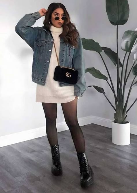 Outfit Botas, Cute Sweater Outfits, Winter Fashion Outfits Casual, Cold Outfits, Outfit Inspo Fall, Fall Fashion Outfits, Looks Style, Mode Inspiration, Winter Fashion Outfits