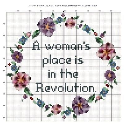 Cross Stitch Quotes Patterns, A Woman's Place Is In The Revolution, Feminist Cross Stitch Pattern Free, Communist Cross Stitch, Funny Cross Stitch Bookmark, Cross Stitch Designs Free, Cool Cross Stitch Patterns, Chicago In January, Cross Stitch Art Pattern