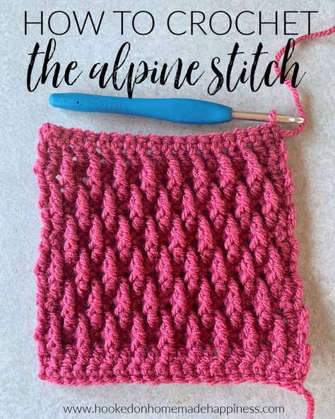 How to Crochet the Alpine Stitch | Hooked on Homemade Happiness Crochet Cal, Alpine Stitch, Knitting Paterns, Crochet Sweaters, Stitch Crochet, Crochet Cardigan Pattern, Modern Crochet, Crochet Stitches Tutorial, Crochet Free