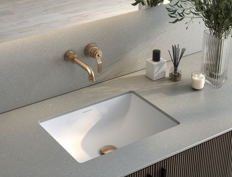 Under Counter Basin Design, Under Counter Basin, Modern Style Bathroom, Counter Basin, Bath Uk, Inset Sink, Basin Design, Kitchen Sink Taps, Inset Basin