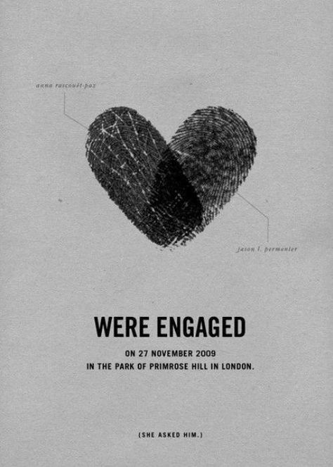 Cool idea Fun Engagement Announcement, Engagement Quotes Announcement Couple, Engagement Quotes Future Husband, Were Engaged Announcement, Cute Engagement Announcements, Creative Engagement Announcement, Engagement Announcement Cards, Engagement Letter, 8 Knot