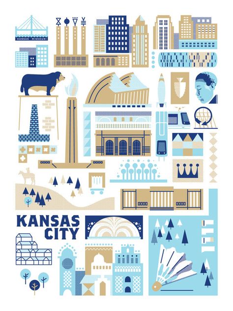 KC Landmark Screen print Blue and Gold Edition Kids Skin Care, City Illustration, Pet Holiday, Christmas Card Design, Wall Graphics, Wooden Art, Animal Decor, Blue And Gold, Limited Edition Prints