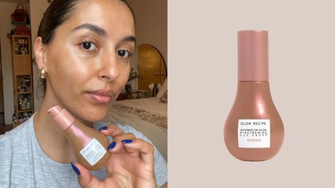 We Tried Glow Recipe's New Watermelon Glow Niacinamide Hue Drops Sun Glow Serum on Three Different Skin Tones | Allure Hue Drops, Alabaster Skin, Tinted Serum, Bronzing Drops, Watermelon Glow, Skin Care Benefits, Glow Recipe, Different Skin Tones, Fair Skin Tone