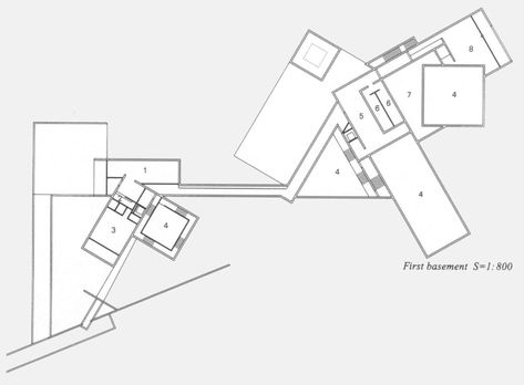 Chichu Art Museum, Naoshima, Japan – Modern Architecture: A Visual Lexicon Museum Site Plan, Tadao Ando Museum, Tadao Ando Plan, Chichu Art Museum, Tadao Ando Architecture, Art Galleries Architecture, Museum Plan, Architecture Design Process, Tadao Ando