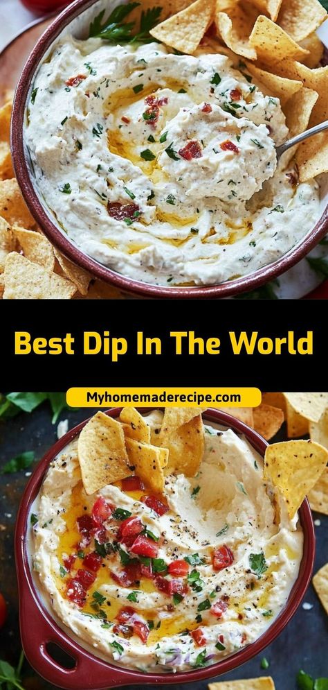 This Best Dip In The World is a creamy, savory mix of cream cheese, sour cream, and flavorful spices. Perfect for chips, veggies, or crackers! Ingredients: 1 cup cream cheese, softened 1 cup sour cream 1 packet ranch seasoning 1/2 cup shredded cheese A versatile and crowd-pleasing dip for any occasion Seasoned Sour Cream Recipe, Cream Cheese Cracker Dip, Cream Cheese Chip Dip, Best Dip In The World, Cream Cheese Veggie Dip, Cheese Chip Dip, Veggie Dip Recipe, Seasoned Sour Cream, Ranch Dip Recipe