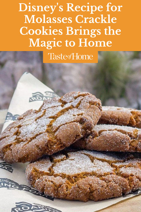 These iconic cookies are usually found at Disney’s Wilderness Lodge, but they are easily adapted to home kitchens. This deliciously chewy Molasses Crackle Cookies recipe packs in molasses and all the holiday flavor we could crave, which makes them perfect whether you want to leave them out for Santa or save them all for yourself. Disney Molasses Crackle Cookie, Disneys Crackle Molasses Cookies, Super Soft Molasses Cookies, Taste Of Home Molasses Cookies, Disney Molasses Cookies, Disney's Molasses Crackle Cookies, Molasses Kringle Cookies, Starbucks Molasses Cookies, Molasses Baking Recipes