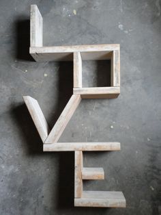 gifts to make out of scrap wood - Google Search                                                                                                                                                                                 More Kids Woodworking Projects, Love Shelf, Geometric Shelf, Scrap Wood Crafts, Woodworking Projects For Kids, Wood Scraps, Scrap Wood Projects, Diy Holz, Wood Working For Beginners