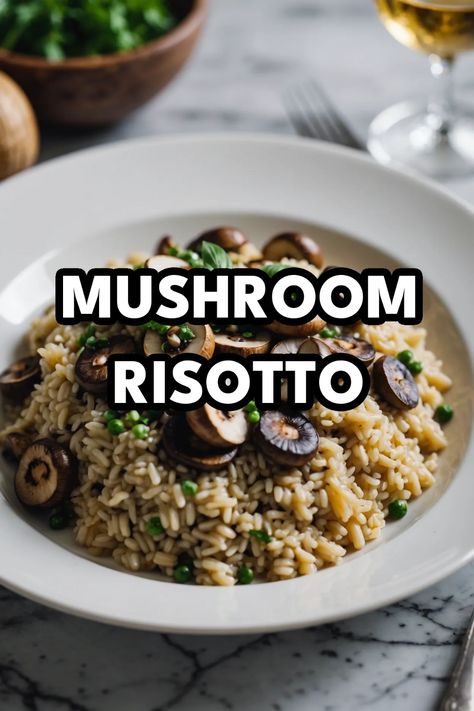 A photo of a  Mushroom Risotto a Risotto Recipes Balsamic Mushroom Risotto, Rissoto Recipes Vegetable, Rissoto Recipes Easy Mushroom, Risotto Recipes Mushroom, Shitake Risotto, Best Mushroom Risotto, Quick Risotto Recipe, Quick Risotto, Risotto Mushroom