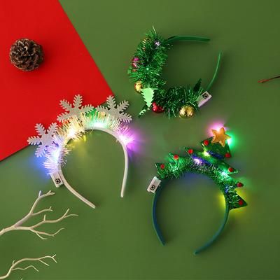 Christmas Hair Band, Christmas Tree Headband, Snowflake Hair, Christmas Tree Hair, Festive Party Decorations, Antler Headband, Deer Horn, Reindeer Antlers, Christmas Headband