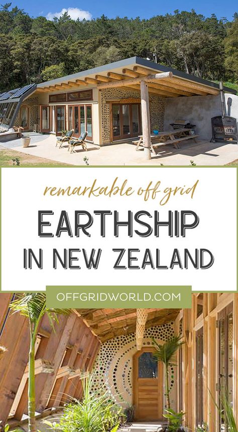 Discover A Remarkable Earthship Home In New Zealand - Off Grid World Earth Sheltered Homes, Casa Hobbit, Earth Bag Homes, Earthship Home, Earth Sheltered, Cob House, Earth Homes, Natural Building, Eco Living