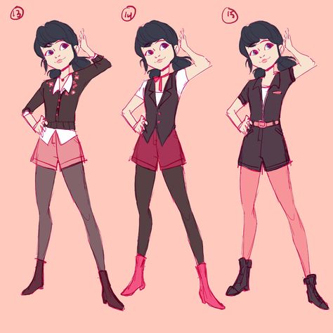 Rival Heart Events Marinette Outfit, Marinette Redesign, Marinette Anime, Miraculous Marichat, Mlb Fanart, Ladybug Outfits, Creepypasta Cute, Miraculous Ladybug Oc, Anime Fashion