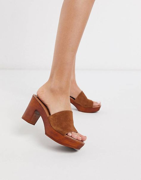 Search: brown sandals - page 1 of 1 | ASOS Block Heel Mule, Platform Mules, Suede Mules, Store Displays, Mule Sandals, Leather Block Heels, 1 Of 1, Platform Heel, Brown Sandals