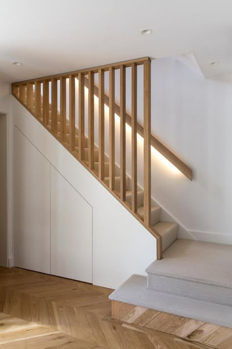 Staircase Banister, تحت الدرج, Stair Banister, Stairs Design Interior, Staircase Storage, House Staircase, Stairway Design, Stairs Design Modern, Home Stairs Design