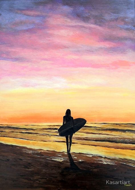 Surf Painting Ideas, Surfing Painting, Surf Art Painting, Surfer Painting, Surf Art Print, Dolphin Painting, Surf Painting, Sunset Surf, Mermaid Painting