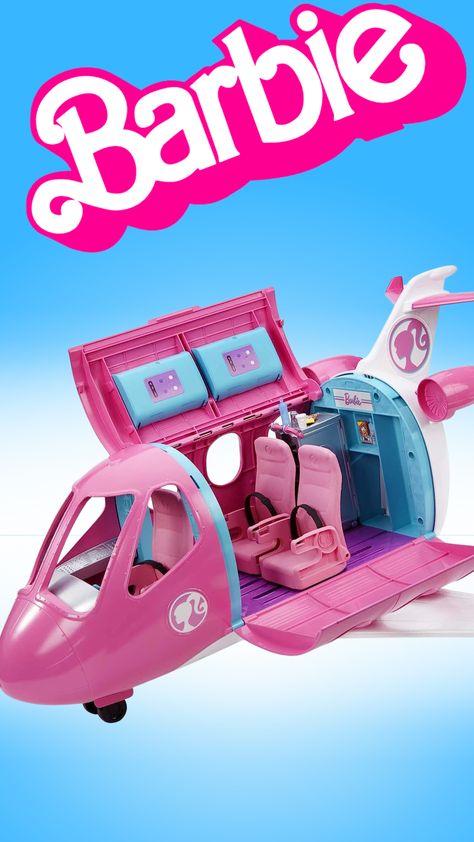 Barbie The Movie Dreamplane Airplane Toys Playset with Puppy, Snack Cart, Reclining Seats Barbie Vehicles, Barbie Plane, Snack Cart, Puppy Carrier, Barbie Car, Barbie Gifts, Toy Playset, Airplane Toys, Barbie Doll House