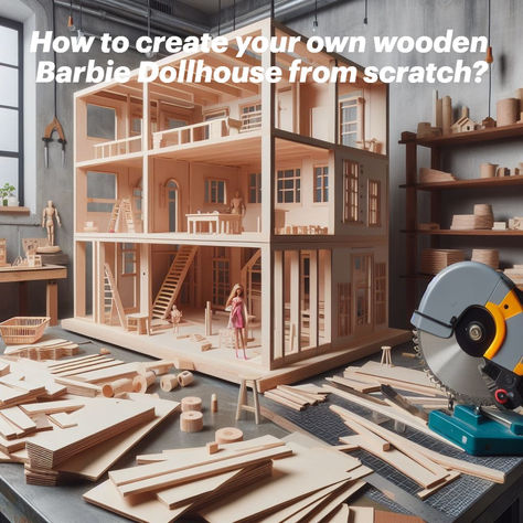 how to create a wooden barbie dollhouse from scratch? Diy Wood Barbie House, How To Build Dollhouse, Build Dollhouse Diy, Architecture Doll House, Diy Large Dollhouse, Diy Barbie House Plans, How To Build A Dollhouse, How To Make A Barbie House, 1/6 Dollhouse