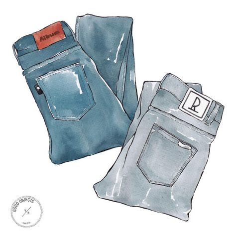 Good objects - Jeans, jeans, jeans from @editor.market - Album & Riviera #goodobjects #illustration (en Editor Market) Good Objects, Objects Illustration, Couture Embroidery, Create Digital Product, Scrapbook Printables, Watercolor Illustrations, Art Licensing, Highlight Covers, Drawing Clothes