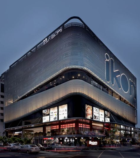 Ikon Mall - Spark Architects Mall Facade, Shopping Mall Design, Shopping Mall Architecture, Retail Facade, Commercial Design Exterior, Facade Architecture Design, Facade Lighting, Mall Design, Mix Use Building