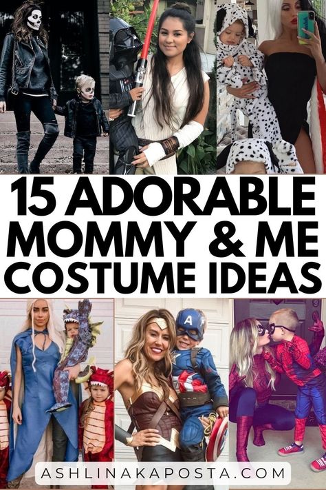 14 Creative Mommy and Me Halioween costume ideas inspired by movies & tv shows — ASHLINA KAPOSTA Mommy N Me Halloween Costumes, Mini Me Halloween Costume, Mother And Daughter Halloween Ideas, Mom And Me Costumes, Mom And Me Costumes Halloween, Mommy And Me Costumes Halloween, Mother And Son Halloween Costumes Ideas, Famous Mom Costumes, Mother Daughter Halloween Costume Ideas