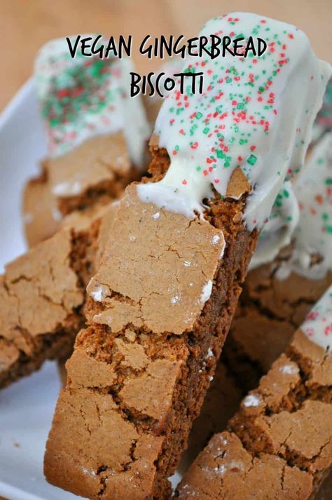 Vegan Gingerbread Biscotti - Rabbit and Wolves Ap Cake, Gingerbread Biscotti, Rabbit And Wolves, Vegan Xmas, Funnel Cake Recipe, Vegan Gingerbread, Vegan Cookie, Vegan Holiday, Biscotti Recipe