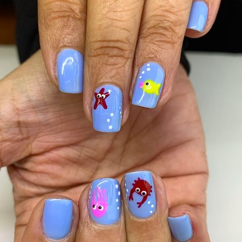 Sea Creature Nail Art, Sea Creature Nails, Sea Themed Nails, Vaca Nails, Nail Colours, Sea Creature, Beach Themed, Nails Art, Sea Creatures