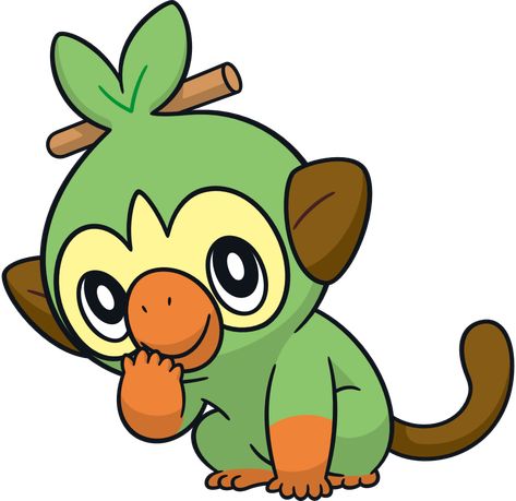 Monkey Pokemon, Pokemon Journal, Grookey Pokemon, Monkey Species, Pokemon Wiki, Pikachu Drawing, Green Pokemon, Pokemon Starters, Pokemon Waifu