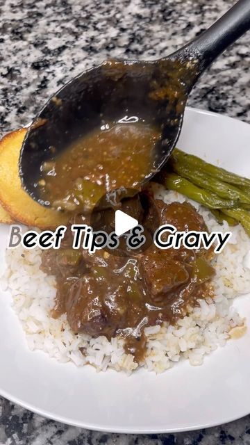 Sea of Soul on Instagram: "Beef tips & Gravy. The perfect comfort meal🙌🏽 😋 
 
 Would you prefer this over rice or potatoes?? 
#easyrecipes  #beeftips #dinnerrecipes #dinnerideas #southerncooking #foodreels #seaofsoul" Beef Tips On Stove Top, How To Cook Beef Tips, Beef Tip Dinner Ideas, Beef Tips And Rice Recipe, Beef Tips Over Rice, Beef Tips Gravy, Beef Tips Recipe, Beef Tips And Rice, Beef Tip Recipes