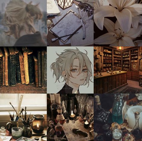 Albedo Aesthetic Core, Albedo Core Aesthetic, Albedo Moodboard, Fischl Aesthetic Core, Genshin Moodboard, Fischl Genshin Background, Pin Board Ideas, Adopt Idea, Book Annotation