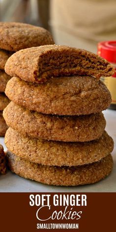 Easy Gingerbread Cookies, Soft Ginger Cookies, Best Gingerbread Cookies, Ginger Cookie Recipes, Small Town Woman, Chewy Gingerbread Cookies, Soft Gingerbread, Gingerbread Cookies Decorated, Soft Gingerbread Cookies