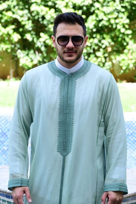 Jalabia For Men, Kaftan Moroccan Caftan, Muslim Men Clothing, Moroccan Bride, Gents Kurta Design, Moroccan Clothing, Gents Kurta, Fashion Top Outfits, Designer Kurtis