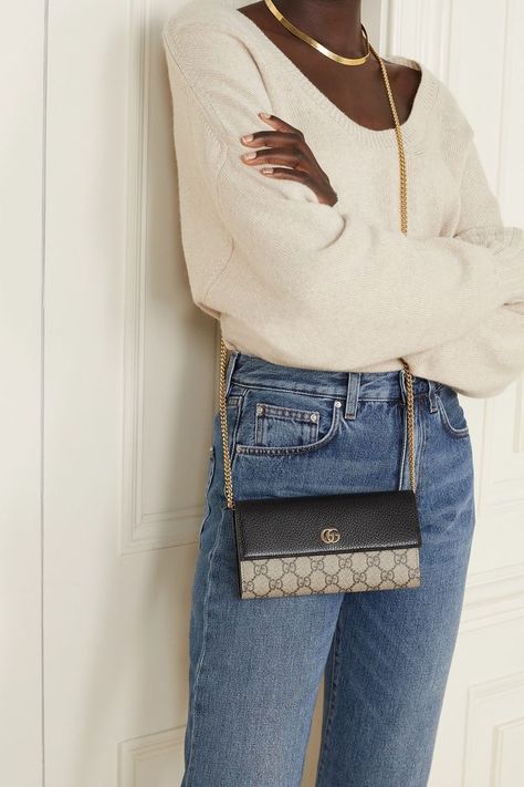 Summer It Bags…. | The Thrill of the hunt Gucci Marmont Wallet On Chain, Chain Bag Outfit, Gucci Chain Wallet, Gucci Bag Outfit, Chain Outfit, Luxe Handbags, Chain Wallet, Print Coat, Gg Marmont