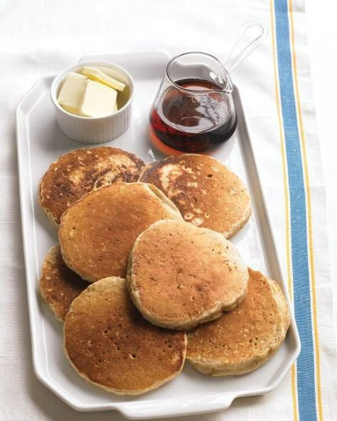 Oatmeal Pancakes with Cinnamon Recipe Recipe Pancake Recipe Martha Stewart, Martha Stewart Pancakes, Oat Pancake Recipe, Basic Pancakes, Martha Stewart Recipes, Oat Pancakes, Oatmeal Pancakes, Cinnamon Recipes, Pancakes And Waffles