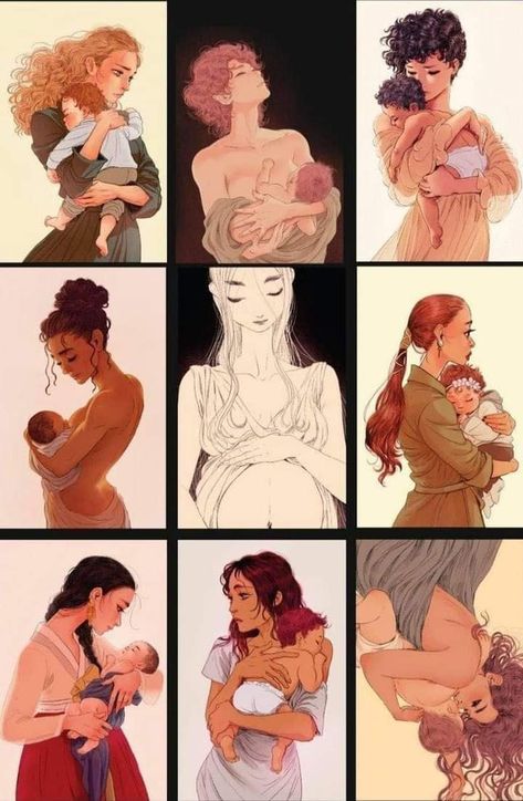 My baby is my world Breastfeeding Art, Birth Art, Pregnancy Art, Mother Art, Baby Drawing, Dresses To Wear, Drawing Poses, Art Reference Photos, Art Reference Poses