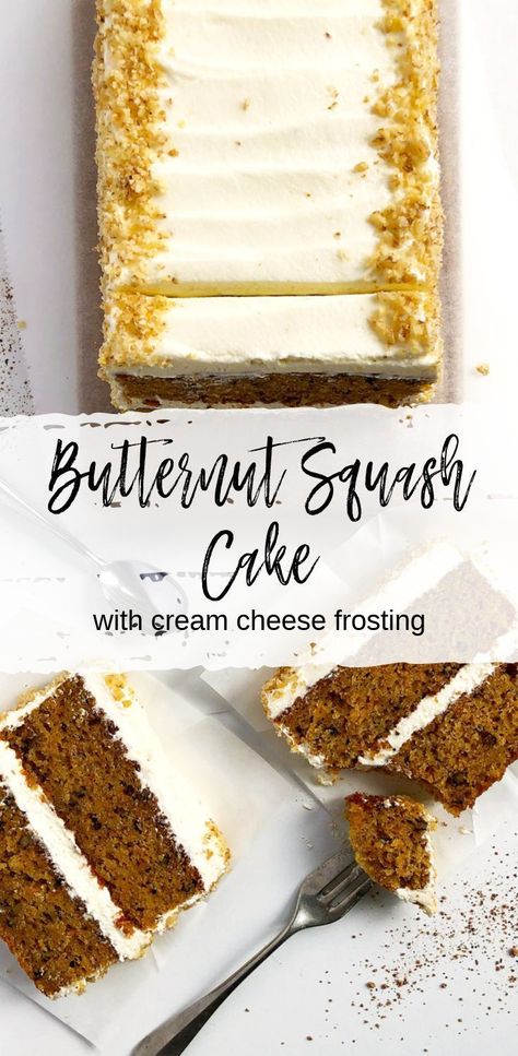 Butternut Squash Dessert, Squash Cake, Butternut Squash Cake, Squash Cakes, Kitchen Colours, Cake With Cream Cheese Frosting, Leftover Cake, Butternut Squash Recipes, Dessert Ingredients