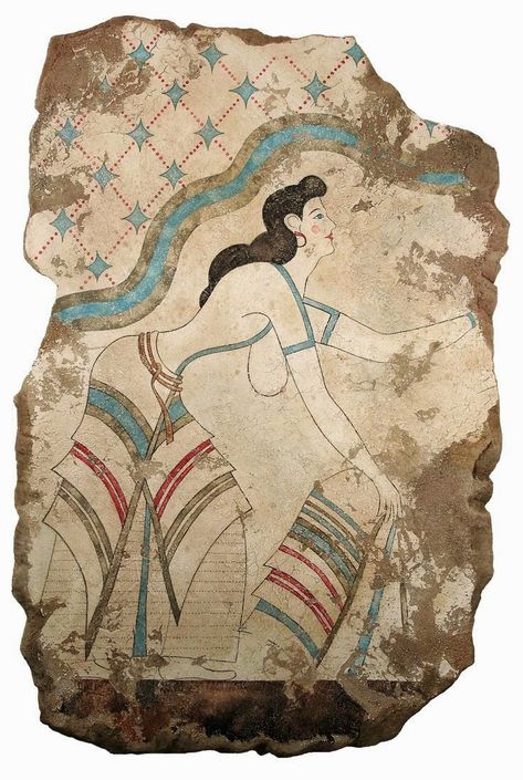 The Stream of Time: The Minoans: Fashion Knossos Palace, Bronze Age Civilization, Minoan Art, Ancient Greek Art, Ancient Paintings, Greek History, Art Ancien, Greek Art, Art Antique