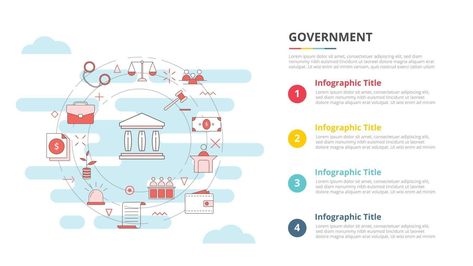 government concept for infographic template banner with four point list information Search Video, Infographic Template, Wedding People, Vector Free Download, Cityscape Photos, Nature Backgrounds, Infographic Templates, The Government, Background Banner